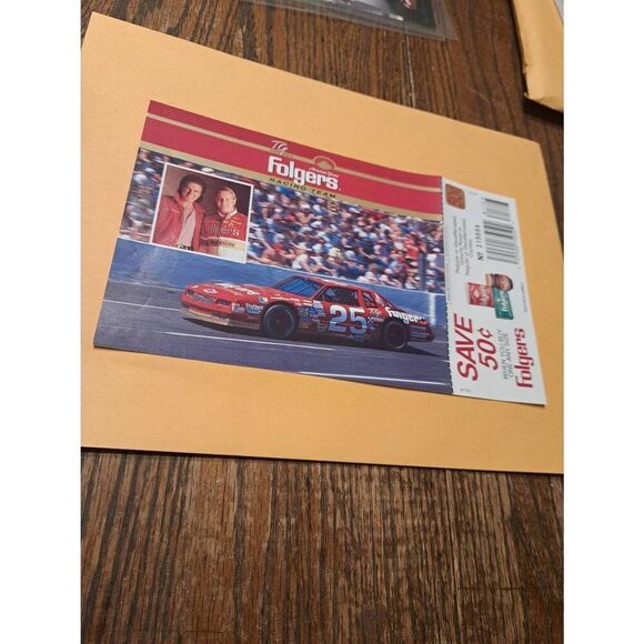 1989 Ken Schrader Folgers Racing Promo Coupon Sheet Hendrick Motorsports NASCAR - Picture 1 of 6
